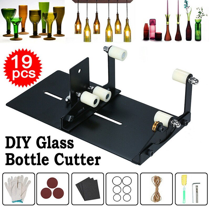 Glass Cutter Glass Bottle Cutter Tool for Square and Round Wine Beer Glass Adjustable DIY Glass Cutting Machine