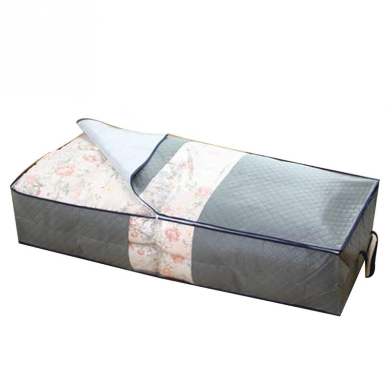 Niet-geweven Bamboe Houtskool Grijs Onder-Bed Storage Case Quilt Opbergtas Grote Kleding Afwerking Zak Bewegende Zak plunjezak