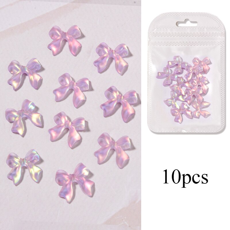 10 stk/pose blanding farger 3d nordlys sløyfer spiker rhinestones diy dekorasjon negle krystall smykker bånd sommerfugl manikyr tilbehør
