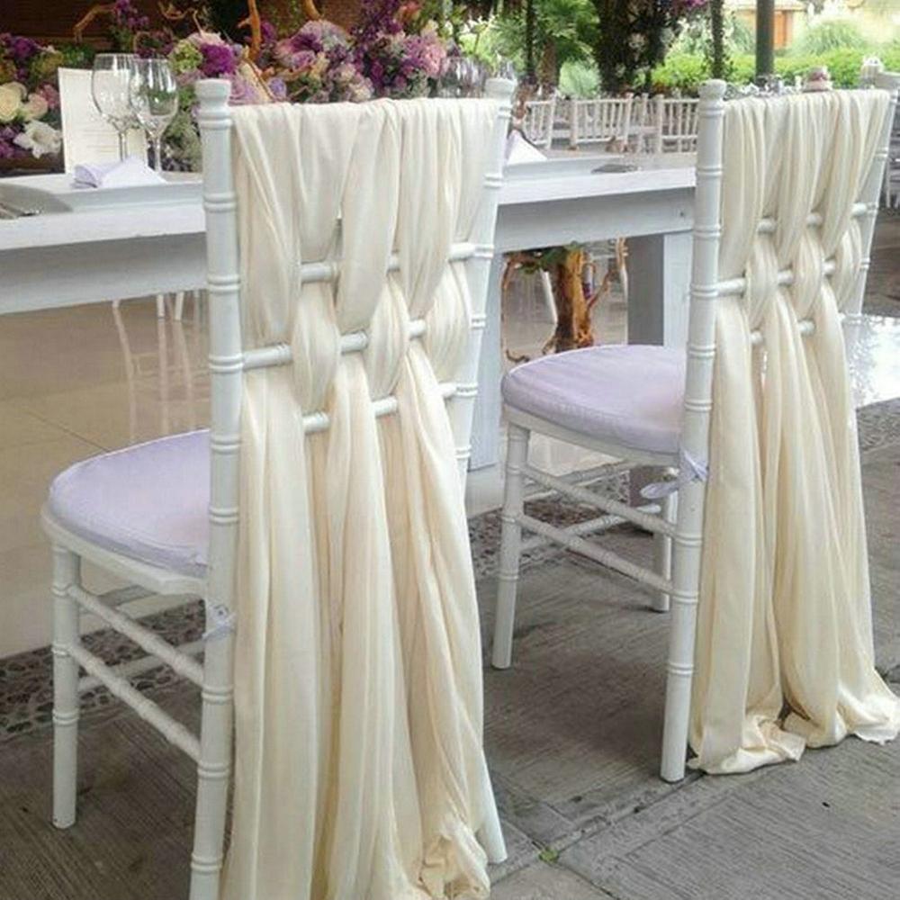 Fancy Chiffon Chair Sashes for Weddings Events Party Decoration Bridal Baby Shower Chair Sash Tulle Chair Tutu Skirt