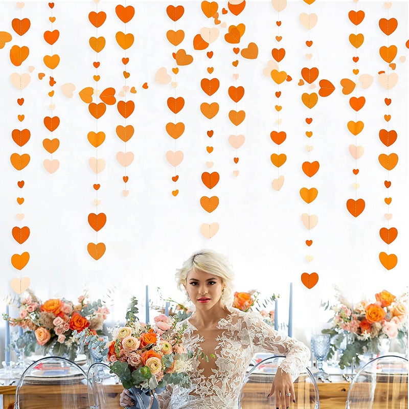 Orange Happy Birthday Banner Decorations Boho Happy Fall Birthday Party Paper Garland Pompom Flower Fan Tassel Streamer Supplies