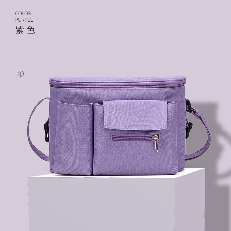 Baby Producten Opbergtas Kinderwagen Fietstas Multi-Functionele Mummie Zak Wandelwagen Fietstas Waterdicht Mother 'S Tas: Minimalist Version of Purple