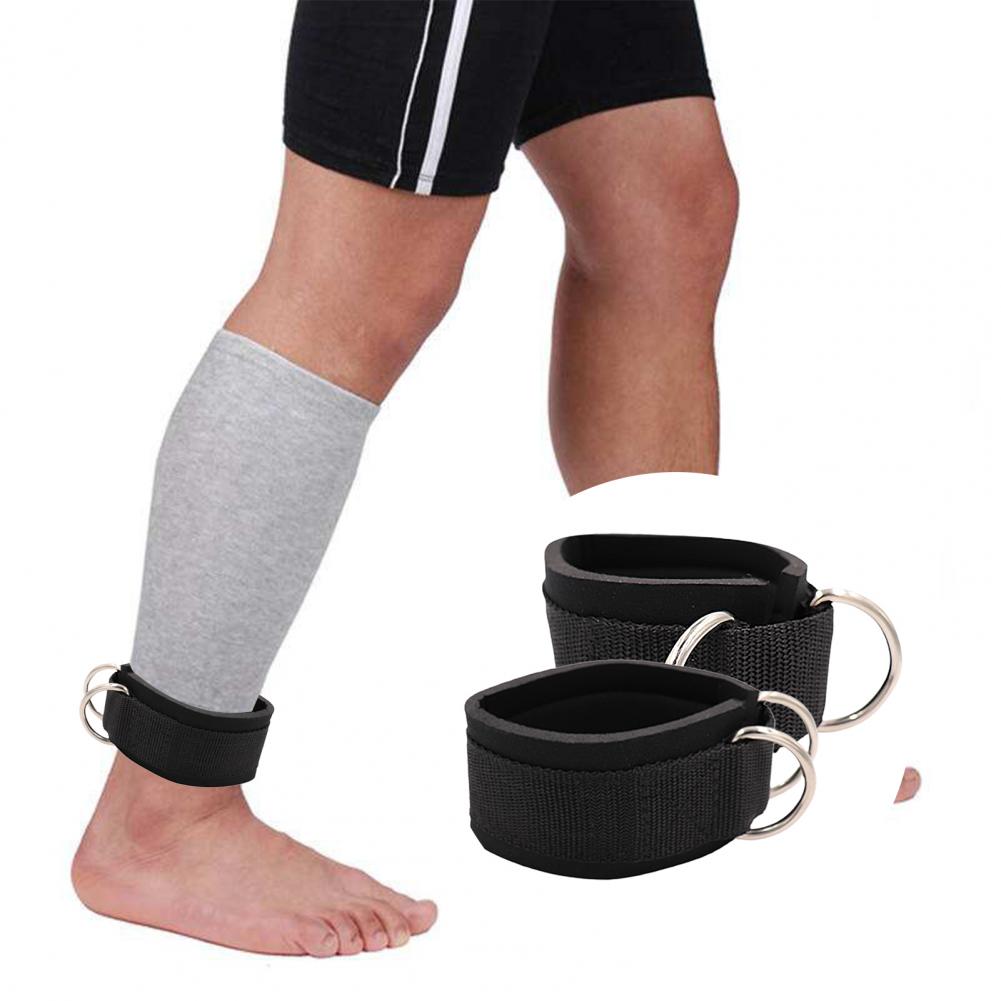 1 paio di supporto per caviglia protettivo da palestra universale Fitness cinturini imbottiti regolabili polsini cinturino cintura protezione caviglia 2 anelli a D