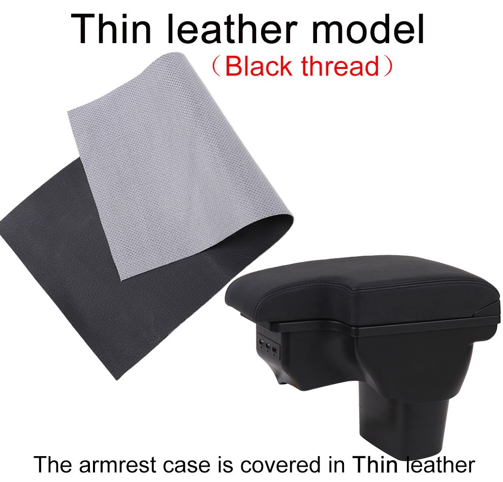for Nissan juke armrest box universal car center console caja modification accessories double raised with USB No installation: thin black