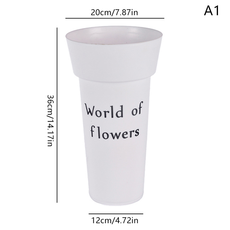 Plastics Umbrella Holder Free Standing Flower Bucket Flower Shop Flower Storage Bucket Port Style Square Flower Bucket: WHITE