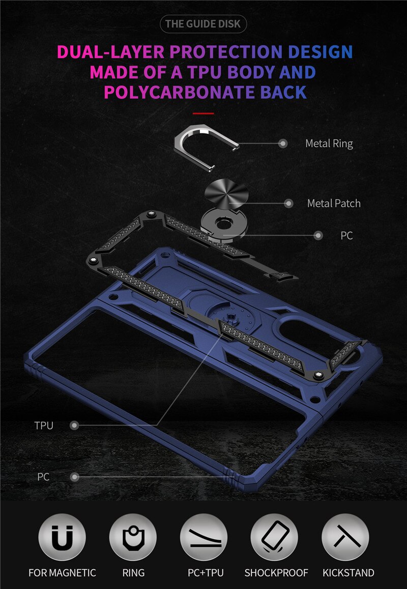 Per Samsung Galaxy Z Fold 3 custodia armatura antiurto supporto per anello magnetico supporto per staffa Cover posteriore per Galaxy Z Fold 3 5G custodie