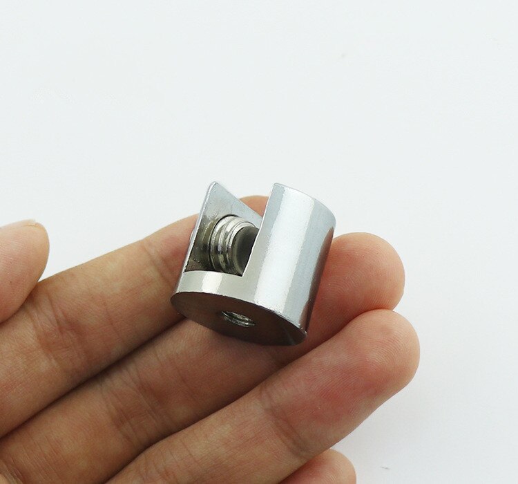 Abrazadera de vidrio de 4 Uds., soportes chapados en aleación de Zinc, soporte para estante con acabado cromado, abrazaderas para 6-8mm/ 8-10mm/ 10-12mm