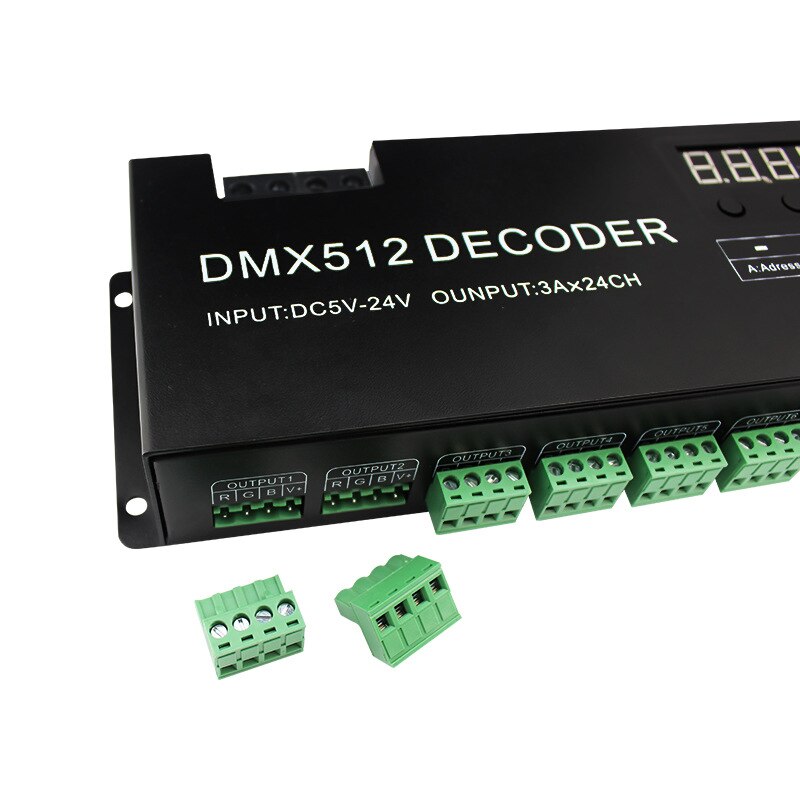 24 -kanaals dmx-decoder dmx 512 constante spanningsdecoder 24 ch cv pwm 3a x 24- kanaals