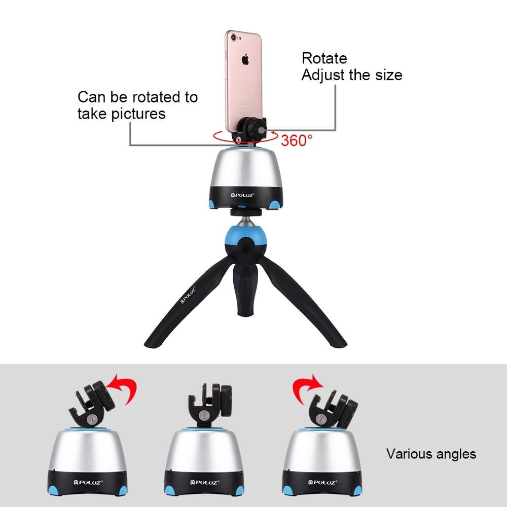 PULUZ 360 Grad Rotation Panorama Kopf Stativ Bluetooth Remote Panorama Fotografie Mit Fernbedienung Montieren Telefon Klemme