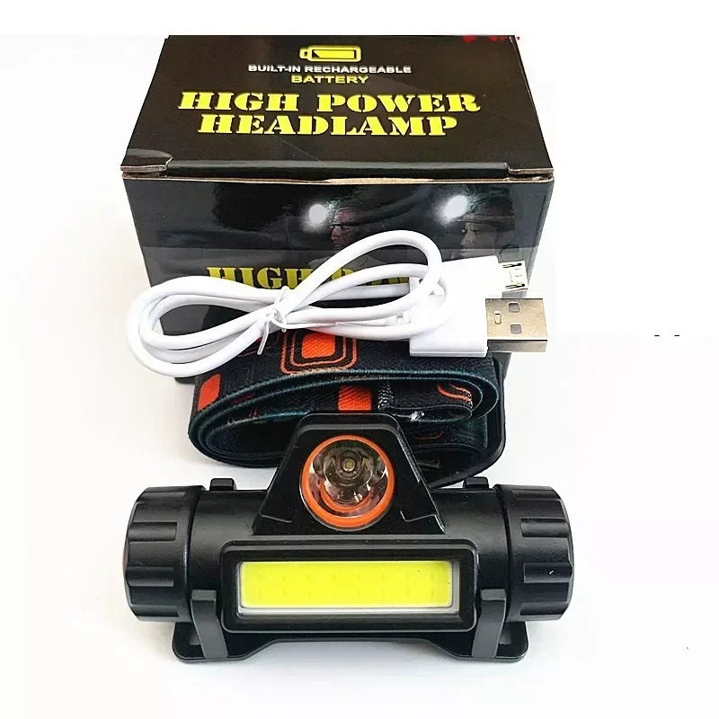 Bærbar mini kraftfuld led-pandelampe xpe+cob usb genopladelig jagtpandelampe vandtæt pandelampe med magnetisk hale
