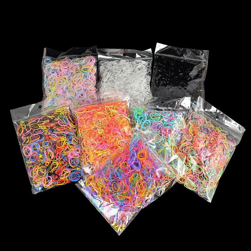 Couvre-chef en TPU pour bébé | 1000 pièces/sac, supports pour cheveux de bébé enfants, bandes en caoutchouc élastiques, cravate de fille, accessoires cheveux, petit paquet
