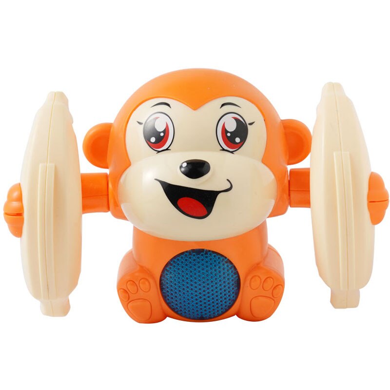 Feliz rolling inteligente de música mono animal de juguete activado por voz despierta Banana mono: Orange