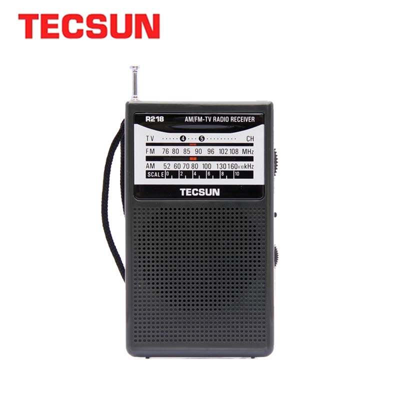 TECSUN-receptor de sonido de Radio AM/FM/TV, dispositivo Con altavoz incorporado, portátil, FM: 76,0-108,0 MHz, Internet, R-218