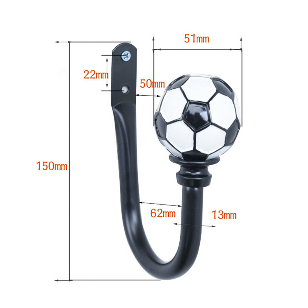 1pc vægmonteret u form fodbold gardin hold ryggen slips krog holder hjem indretning gardin tilbehør