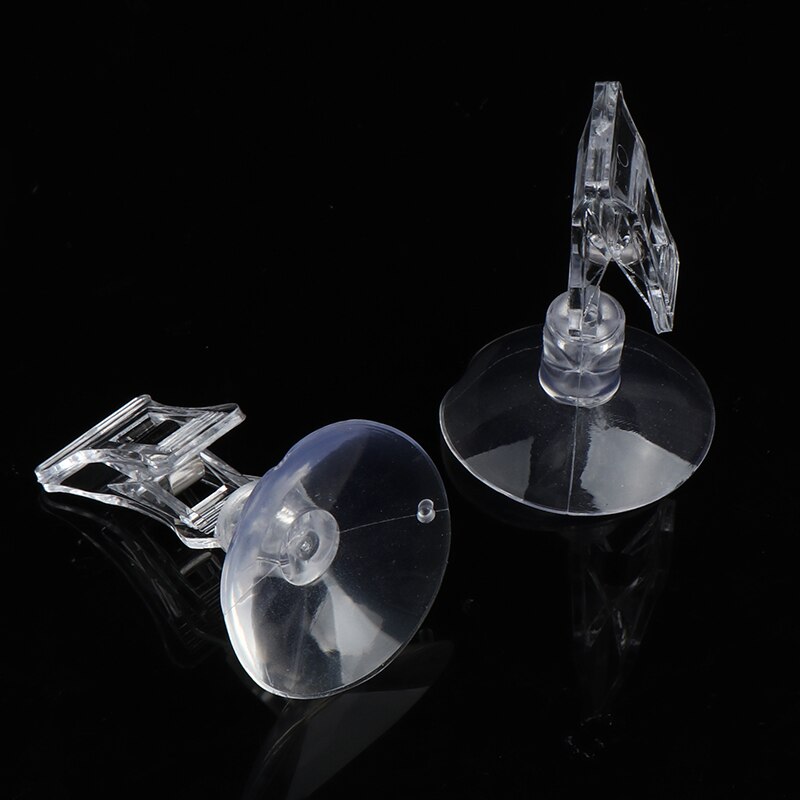 1Pc Clear Plastic Suction Cup Clip Advertising Clip Suction Cup Transparent Clip Office Home Accessories