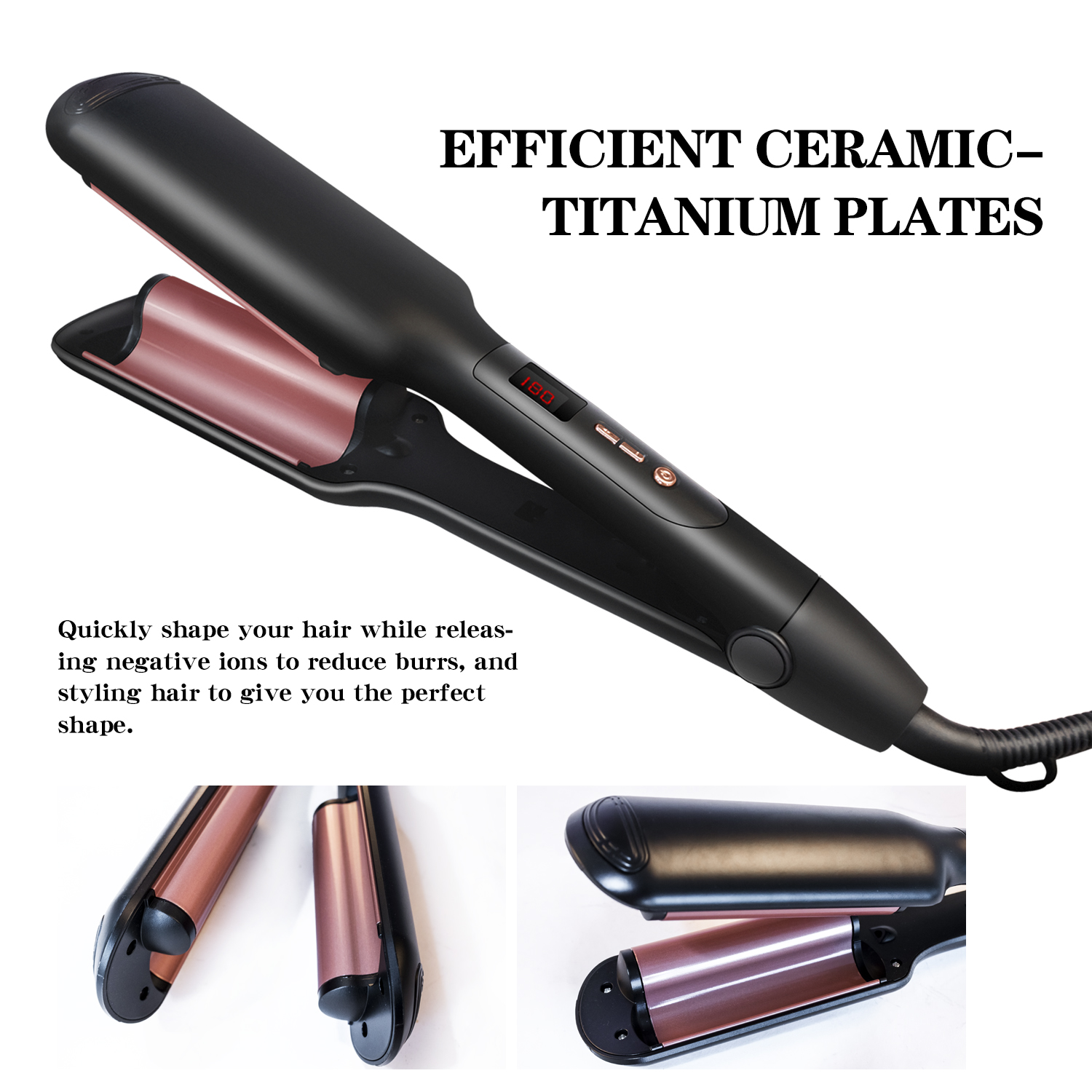 Plancha para rizar el pelo, rizador de pelo de hierro plano, varita de onda esponjosa, Triple barril, rizador de huevo, utensilio de peluquería