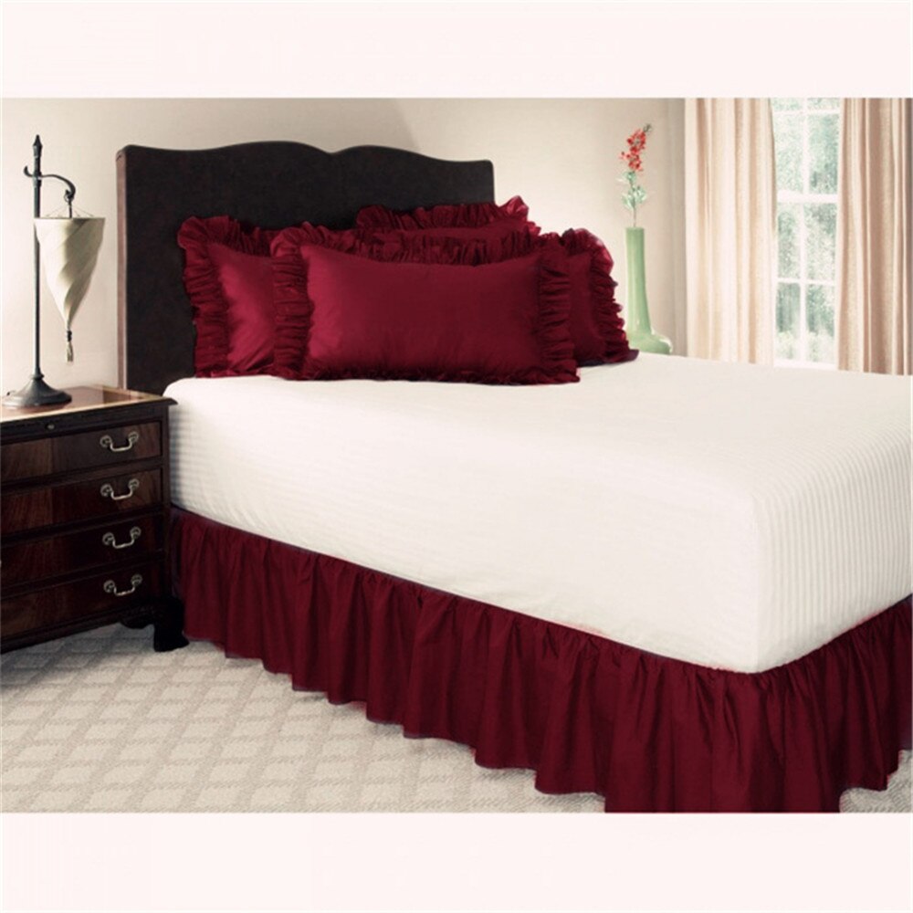 Ensfarvet børstet stof prinsesse sengetæpper uden sengeflade elastik bånd seng nederdel to størrelse 38cm højde sengetæppe: 04 / 200 x 200cm