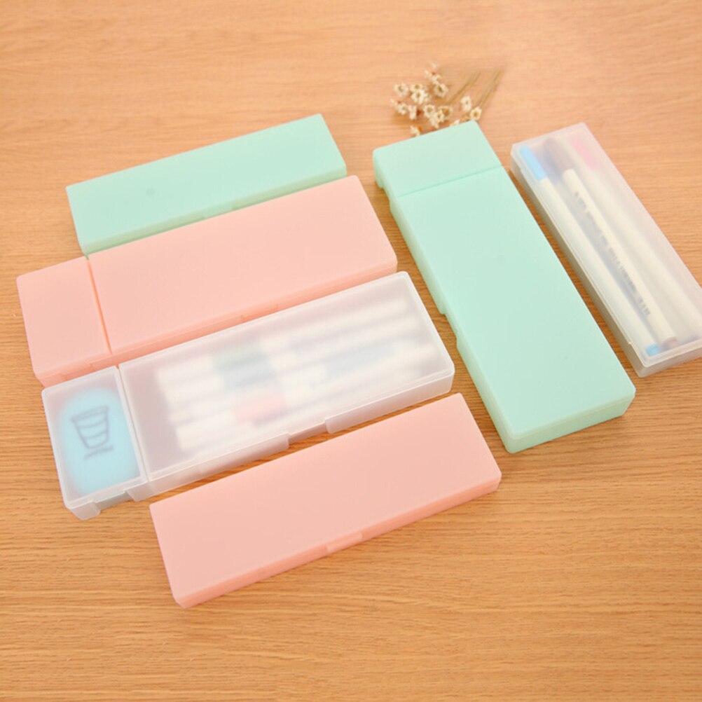 Simple &Practical Lovely Pen Box Funny Transparent PP Plastic Coin Bags Makeup Box