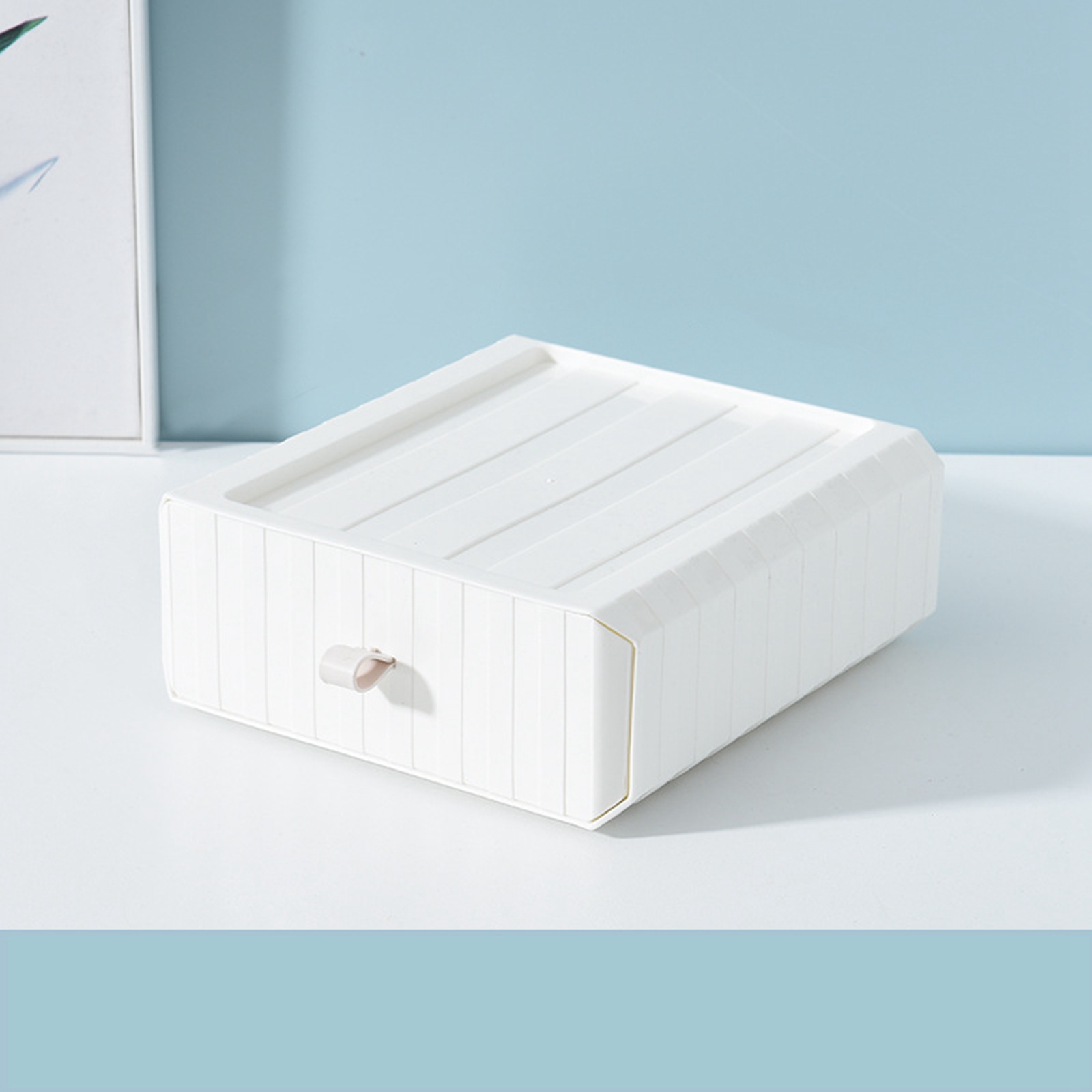 Multifunctional Drawer Storage Box Desktop Storage Organizer for Cosmetics Student Stationery Small Sundries: white