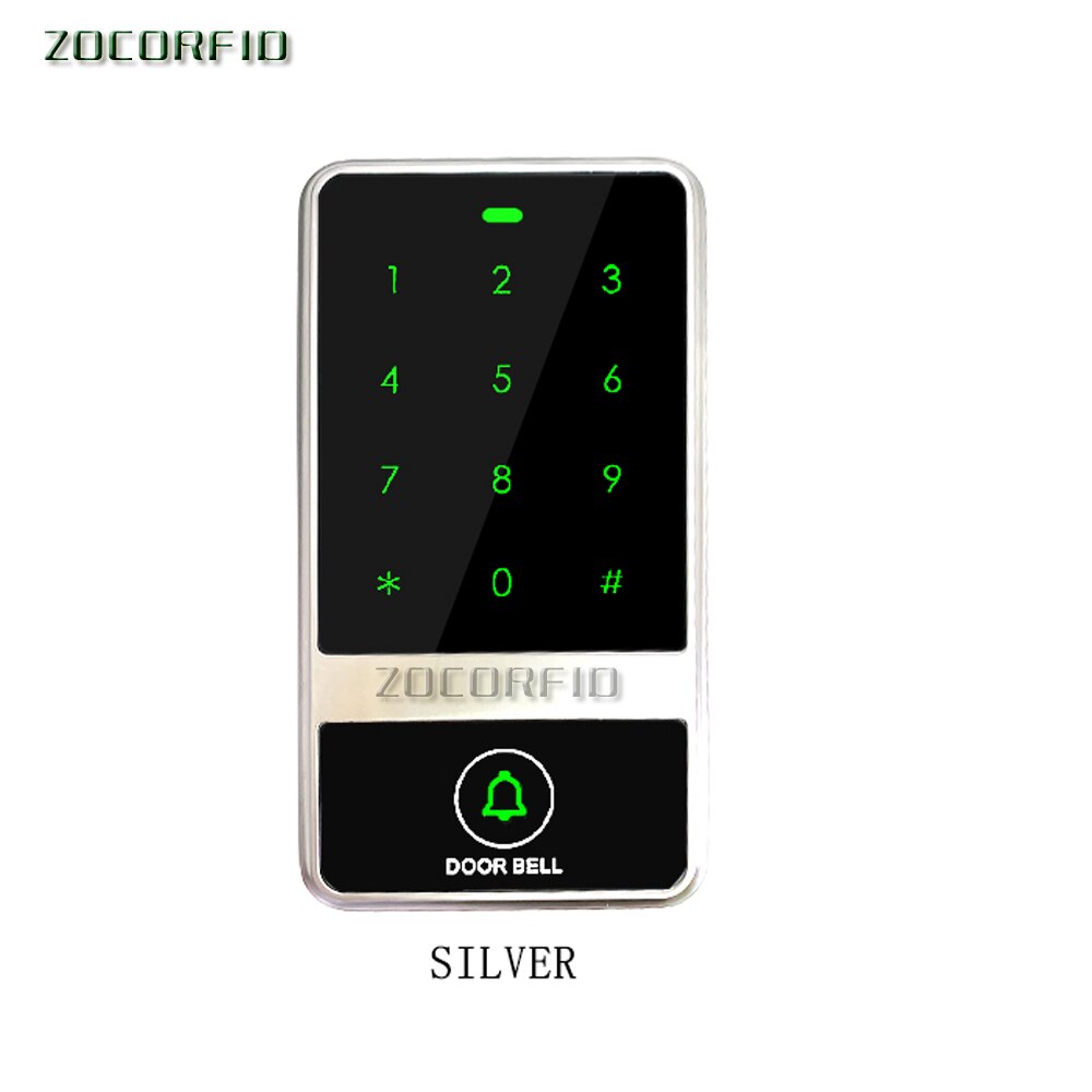 metal shell 10 crystal tag+RFID Proximity Card Access Control System RFID/EM Card Access Controller: Sliver