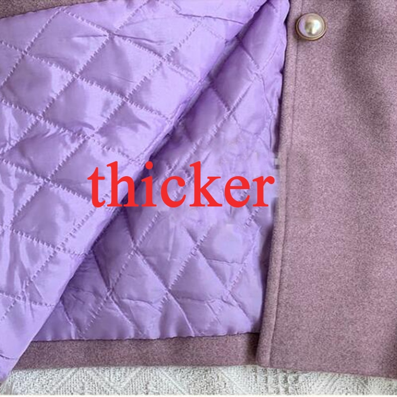 Wolle Frauen Lila Winter Lange Mantel Kawaii Japanischen Stil Schüler Geraffte Laterne Hülse Süße Harajuku Allgleiches Streetwear Mädchen: Violett dicker / XL