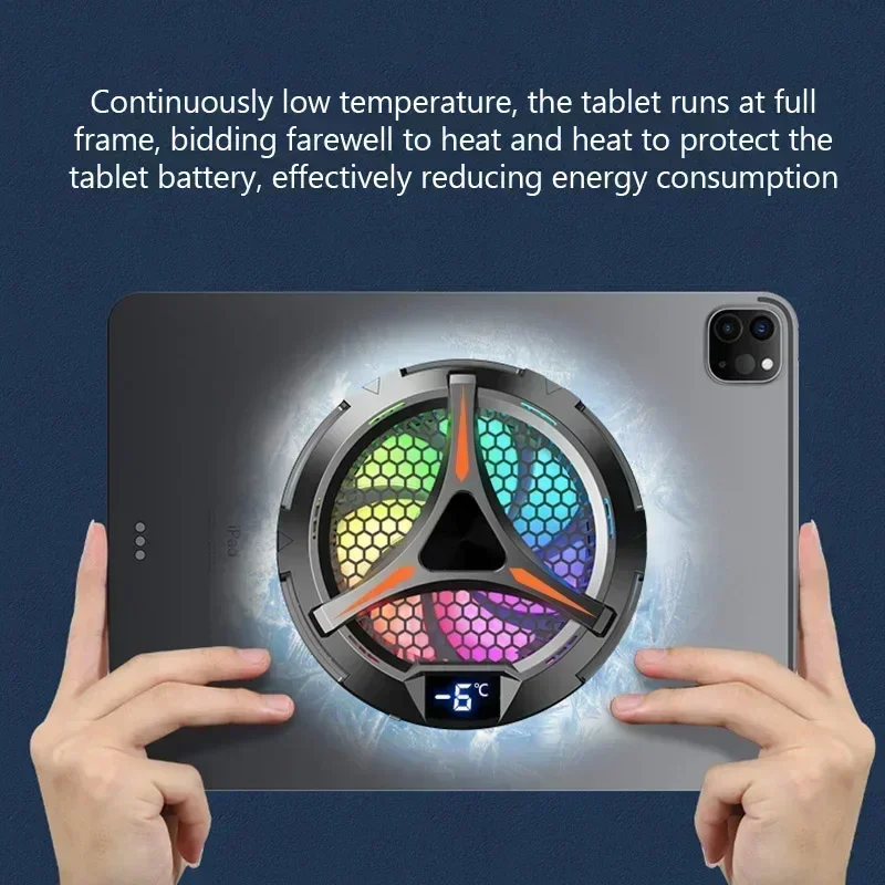 X42 PUBG Game Cooler Aluminum Alloy Semiconductor Magnetic Fast Cooling Fan Gaming Radiator for IPad Android Tablets Universal