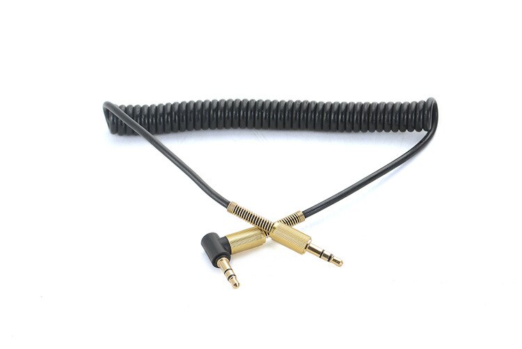 Câble auxiliaire Jack 3.5 3.5mm, câble Audio à ressort de voiture, câble de haut-parleur mâle à mâle de 1.5m