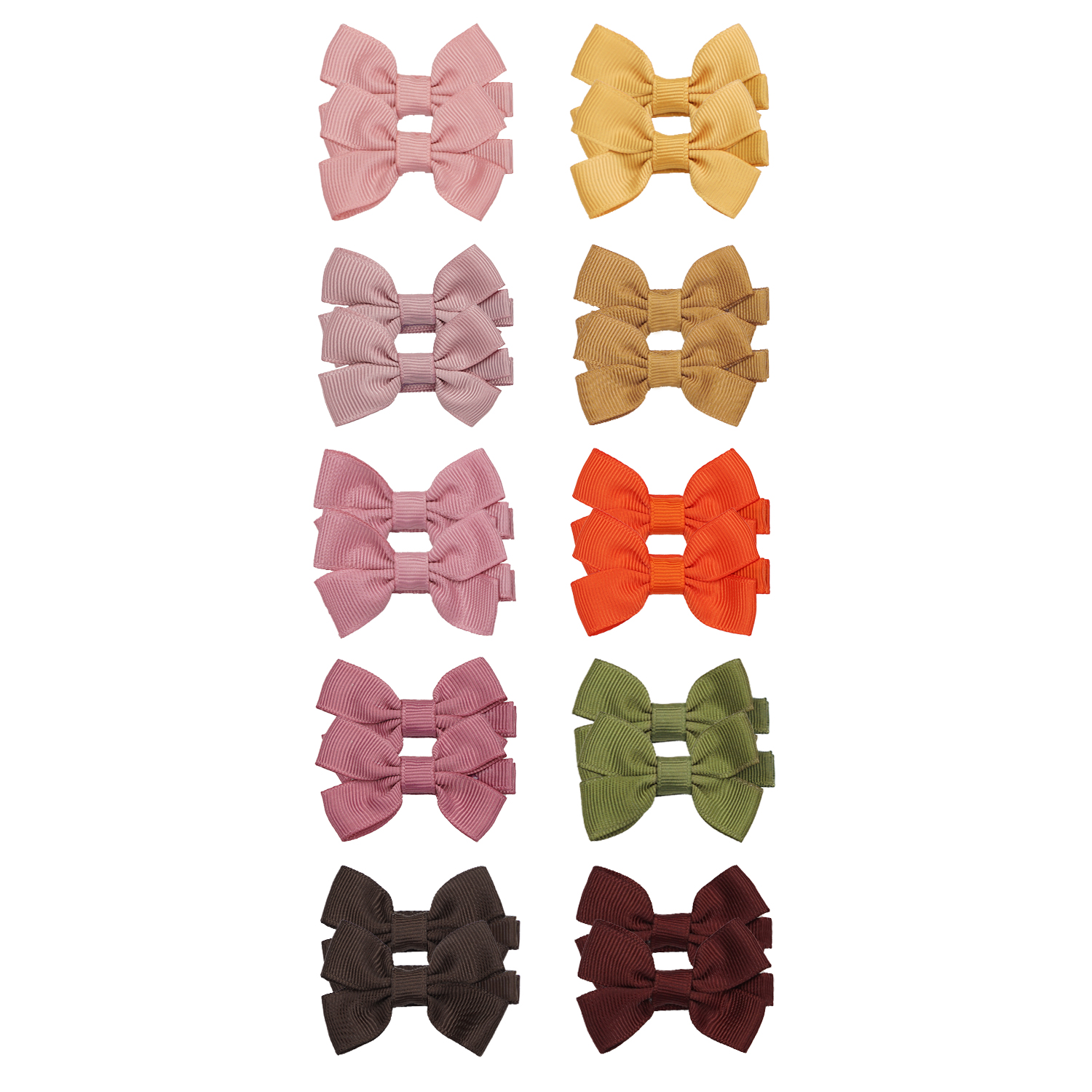 10/20/25/50 Uds. Lazos para el pelo para niñas en pares, lazos de cinta de 2 pulgadas, pinzas para el pelo de cocodrilo, pasadores para bebés, niños pequeños, niñas y niños: Negro