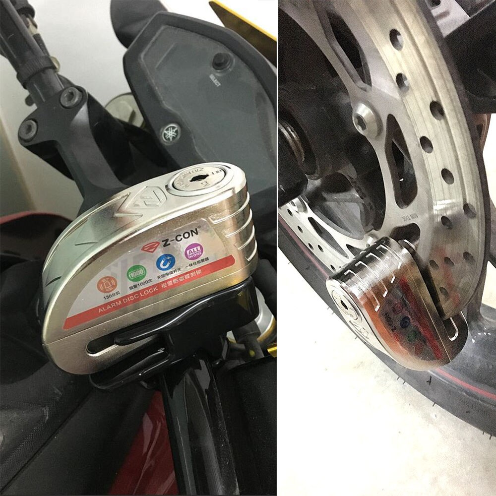 130DB Motorcycle Waterproof Alarm Wheel Disc Brake Lock Warning Security Anti-theft Bicycle Mountain Bike Alarm Rotor Padlock