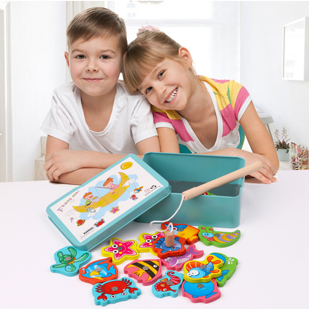 Magnetische Houten Vissen Puzzel Speelgoed Vangen Vis Tellen Spel Speelgoed Kinderen Educatieve Puzzel Leren Speelgoed