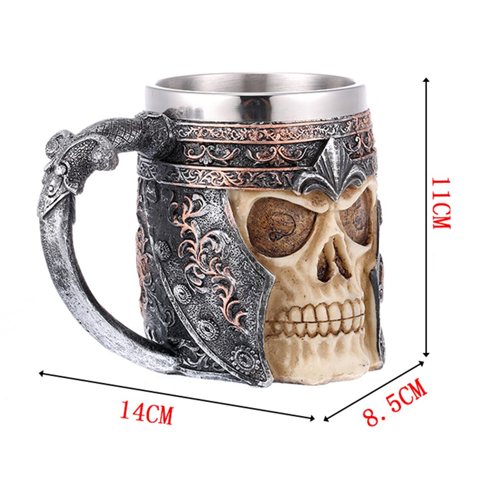 Viking Wood style Beer Mug Double Wall Insulated Beer Cup Wine Tumbler Tea Milk Coffee Cup Bar Drinking Christmas: K