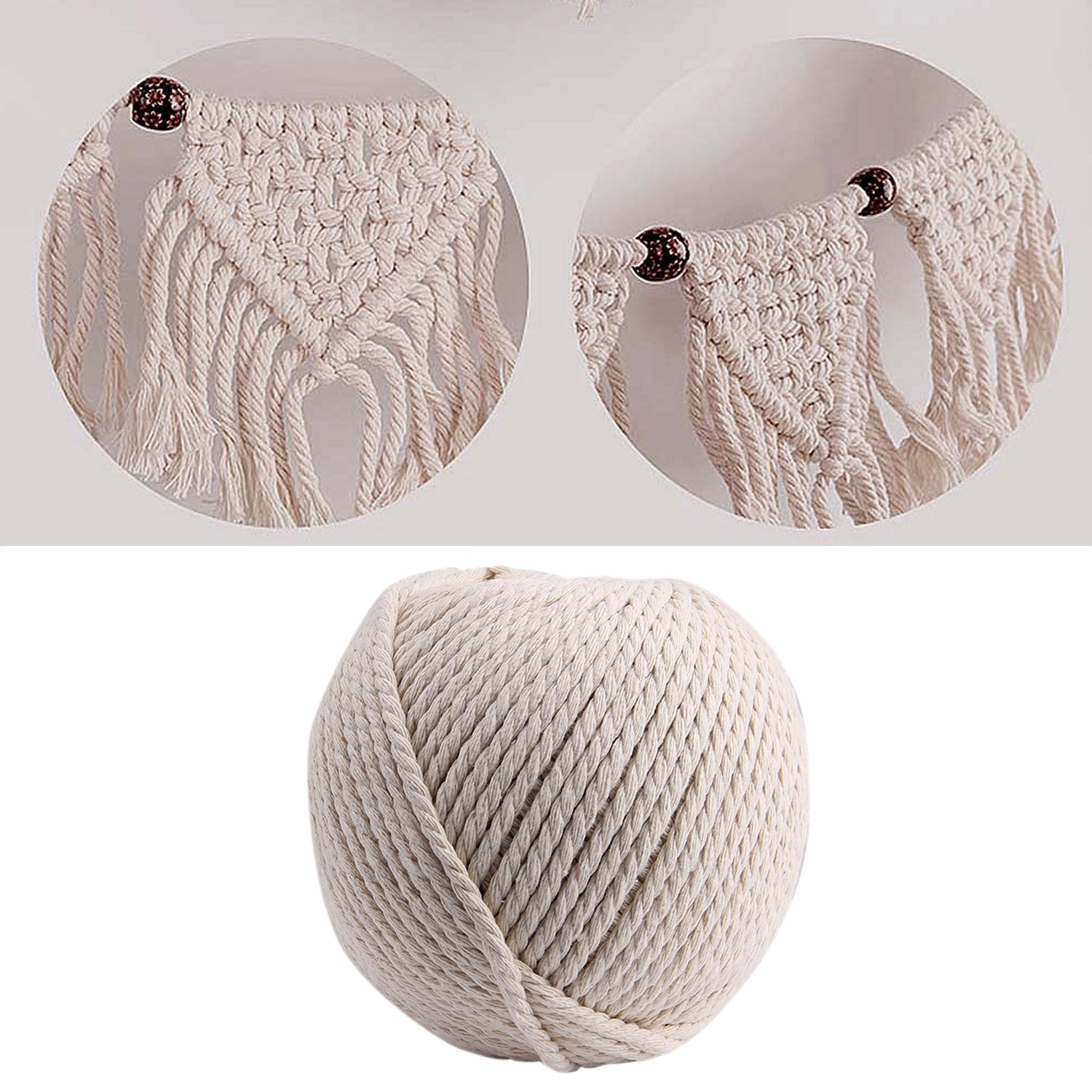 1 Roll Cotton String Macrame Cord Rope Bakers Twines for Dream Catcher Dreamcatchers Baking DIY Crafts Christmas 4mm 87yd