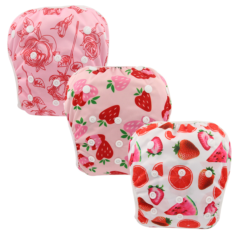 Ohbabyka – couche de bain réutilisable pour bébé et tout-petit, couche-culotte ajustable, taille unique, , de réception pour bébé, 3 paquets, nouveauté été