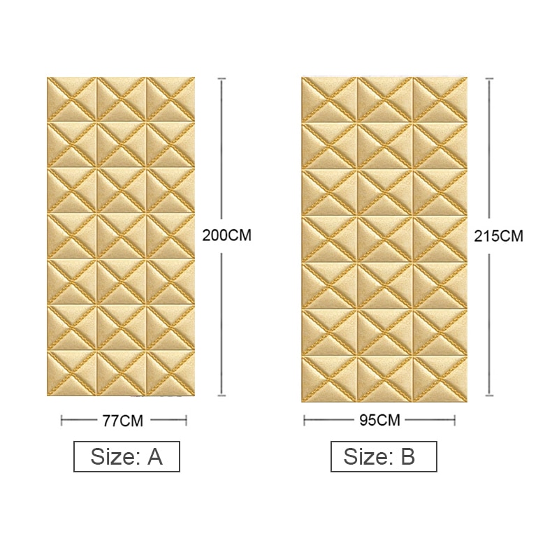 DIY European Golden Soft Bag 3D Door Stickers PVC Self-adhesive Waterproof Decal Wallpaper Living Room Door Decor Wall Sticker