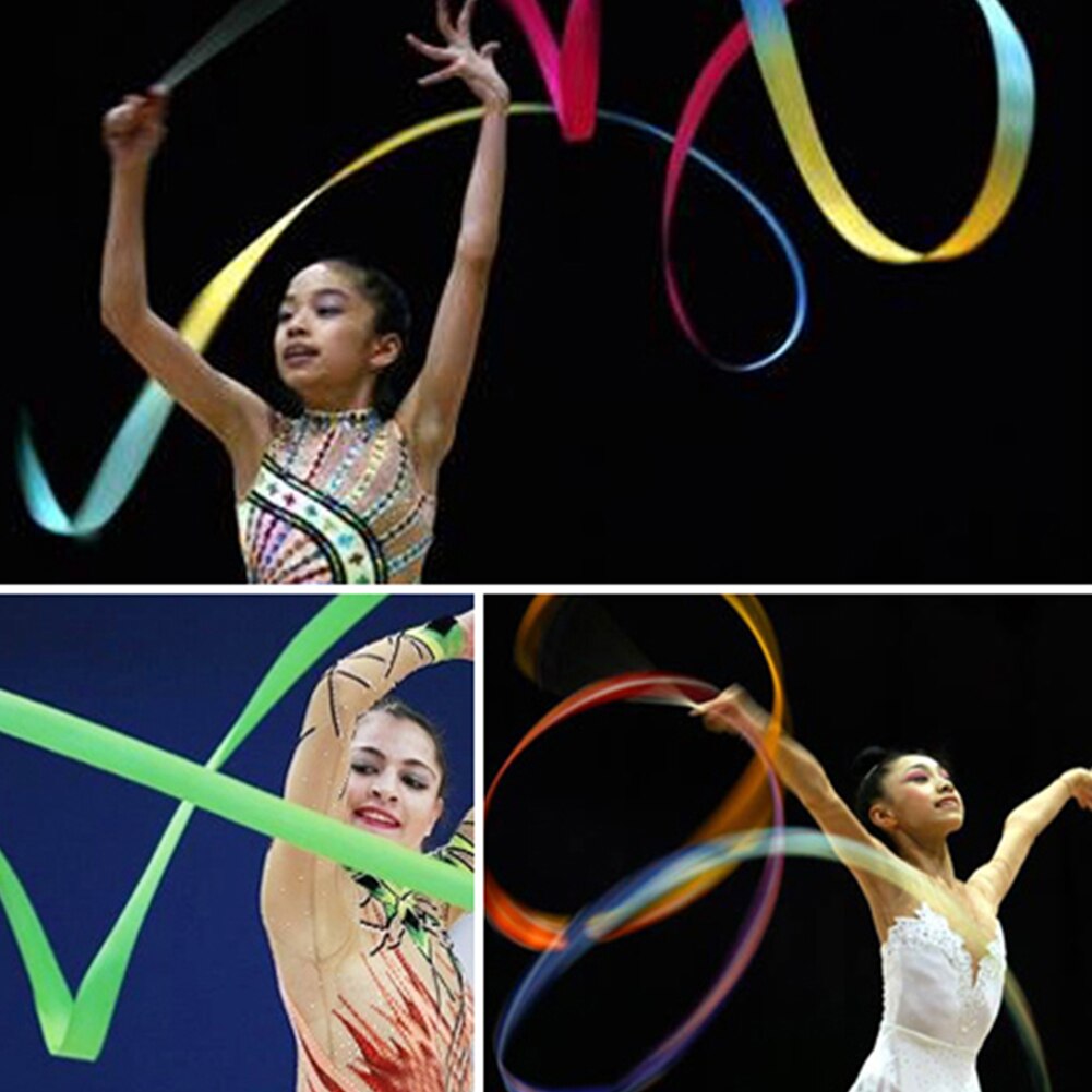 Gymnastics Dance Ribbon - 2M/4M - Rhythmic Art Streamer Twirling Rod Stick