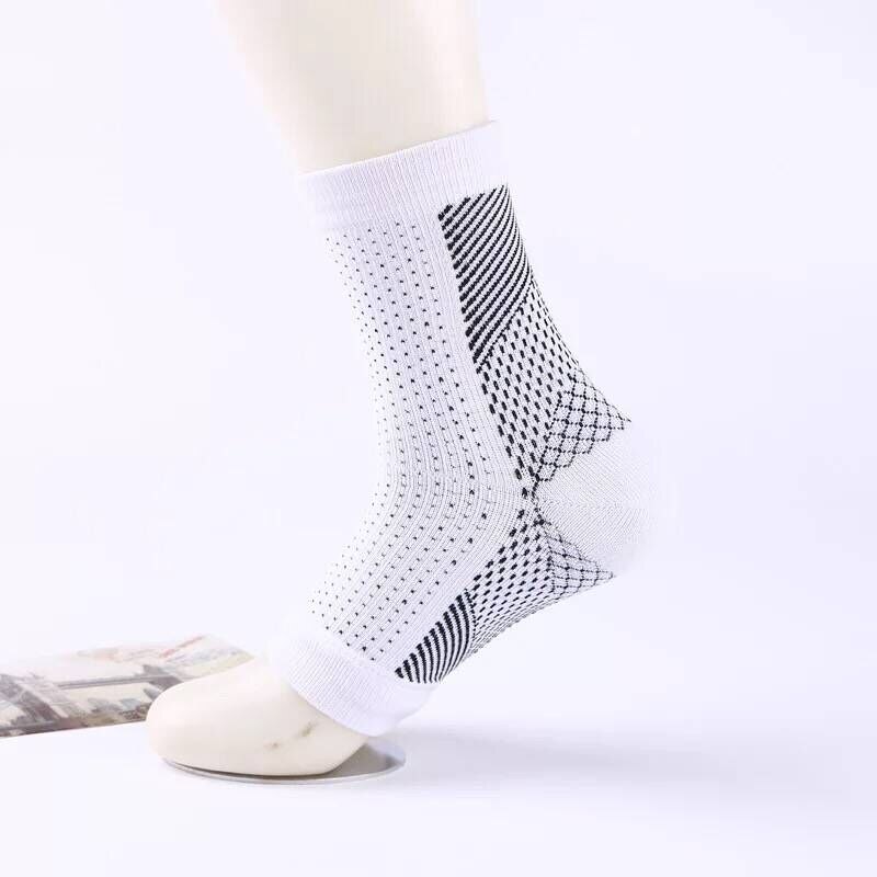 1 pair Sports Ankle Brace Compression Ankle Support Anti Fatigue Socks breathable Net Foot Sleeve Yoga Anklet Protective Gear: White / L/XL