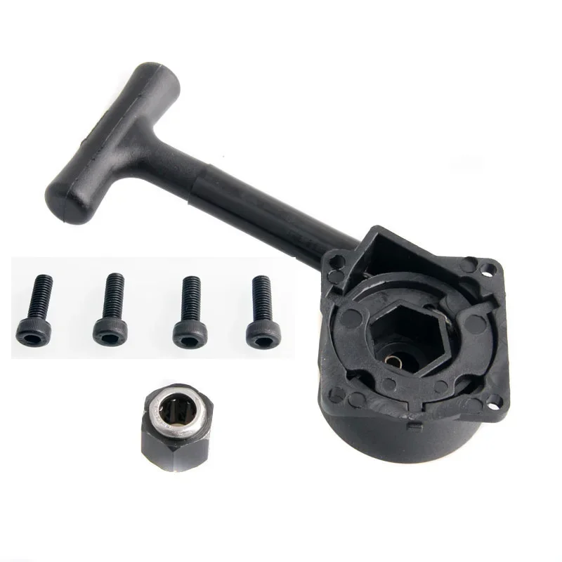 Universele trekstarter met terugslagstarterset voor nitro-motoren, trekstarterhendel voor  rc 1/10 r025 r020 hsp  .18 rc nitro vertex vx-motoren: Rood