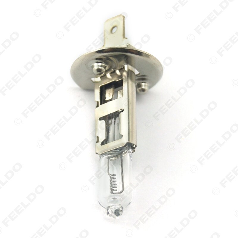 Feeldo 2 stk varm hvit auto  dc 24v 100w h1 halogenpære lastebil buss frontlys tåkelys kjørelys 3000k #mx1668