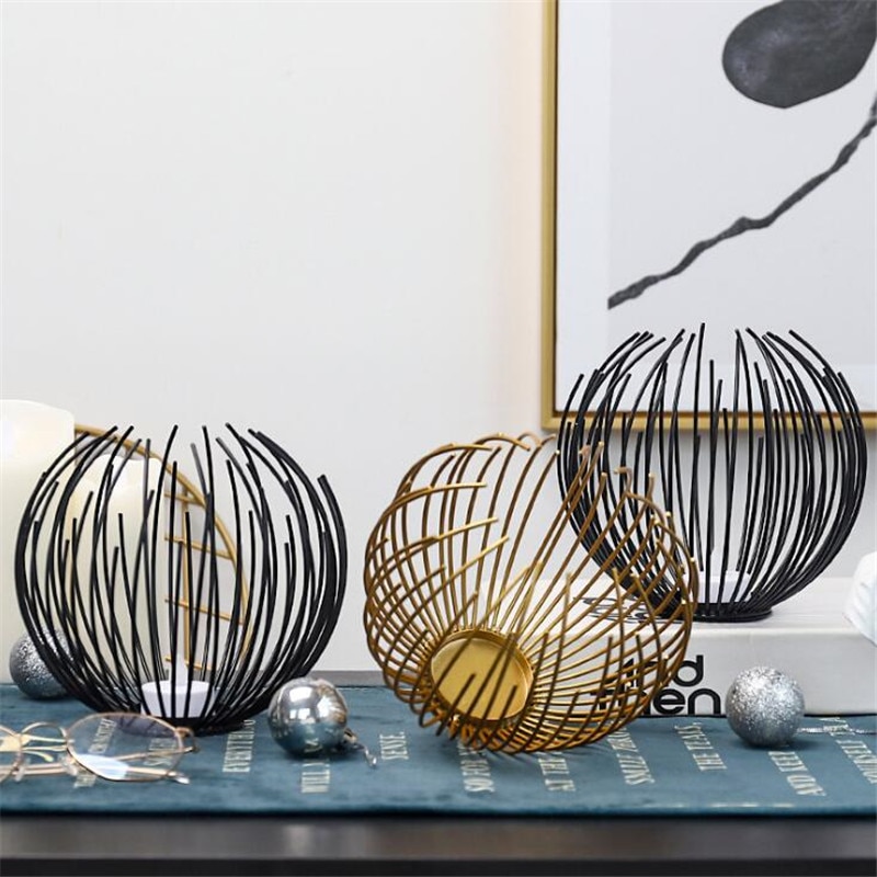 Scandinavische kaarsenhouder, geometrische metalen romantische tafeldecoratie, foto-accessoires, kaarsenhouder, kamerdecoratie, huisdecoratie