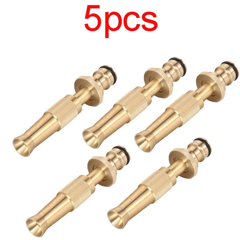 Brass High Pressure Hose Nozzle Squirt Water Gun Direct Spray Sprinkler Quick Connector for Home Garden Watering Car Wash Gun: water gun-5pc