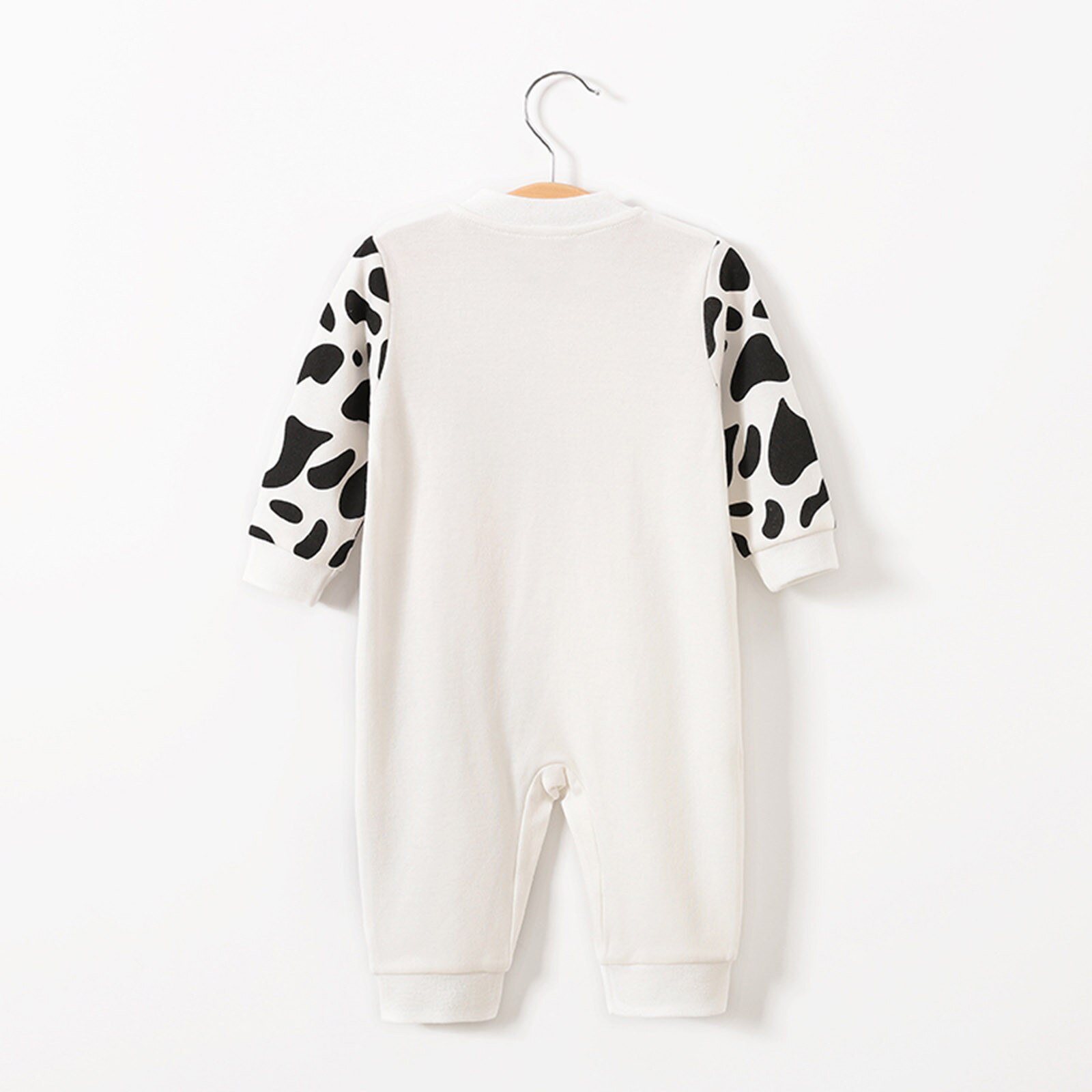 Wit Pasgeboren Baby Jongens Baby Meisje Lange Mouw Koe Luipaard Print Een Stuk Romper Leuke Animal Winter Warm Kleding een Stuk Pak