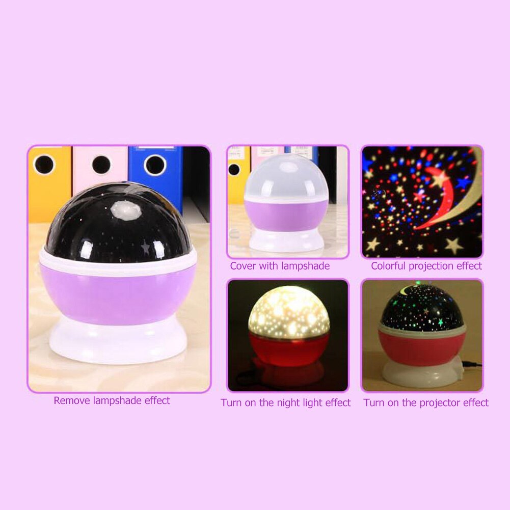 Star Projection Lamp Dream Colorful Rotating Night Light Romantic Children's Bedroom Lamp Star Projection Luminous Toy