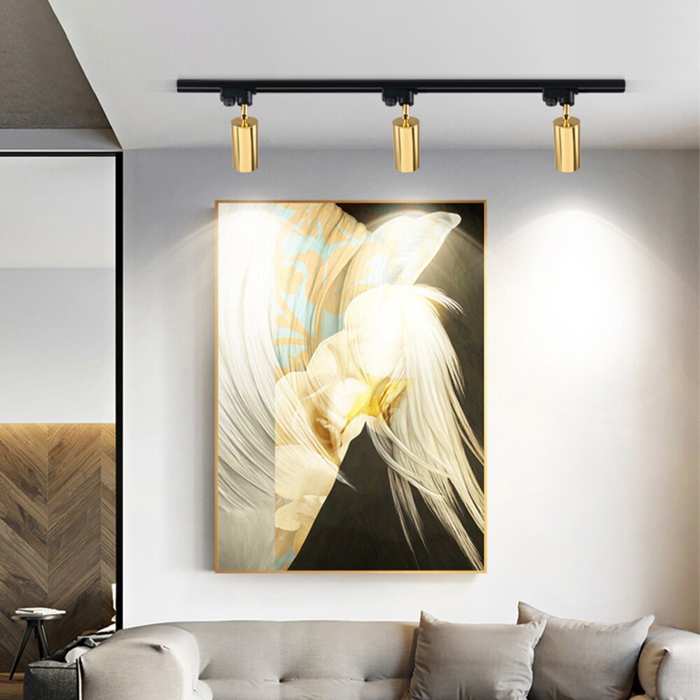 Hartisan kobber led spotlight justerbar guld sort  gu10 med lyskilde skinne lys bar gang væg butik loft spotlight
