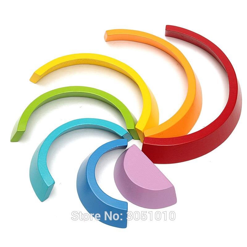 Wooden Building Blocks - Rainbow Activity Set - Early Education Toy - Toddler Learning Blocks