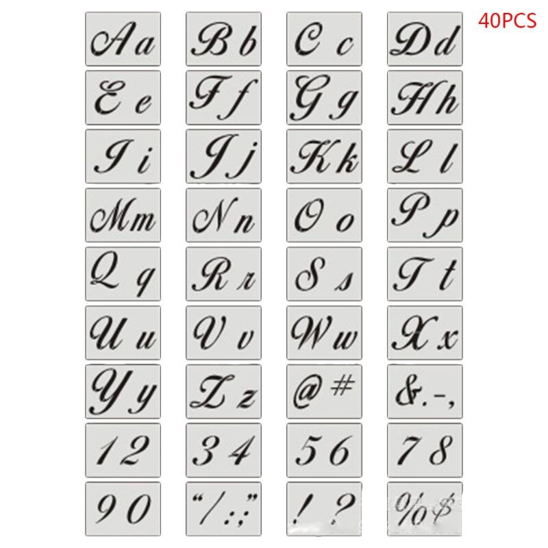 36pcs/set Letter Alphabet Stencil Wall Painting Wood DIY Drawing Template Craft
