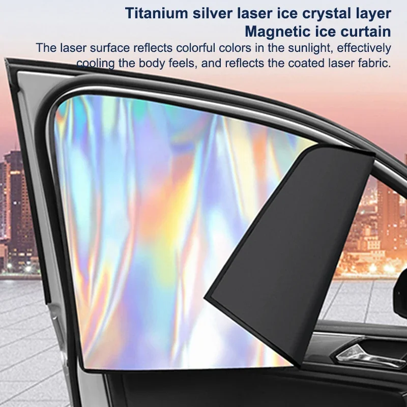 Zonneschermgordijnen voor de zijruit van de auto - Zomerzonbescherming UV-reflecterende magnetische privacyafdekkingen