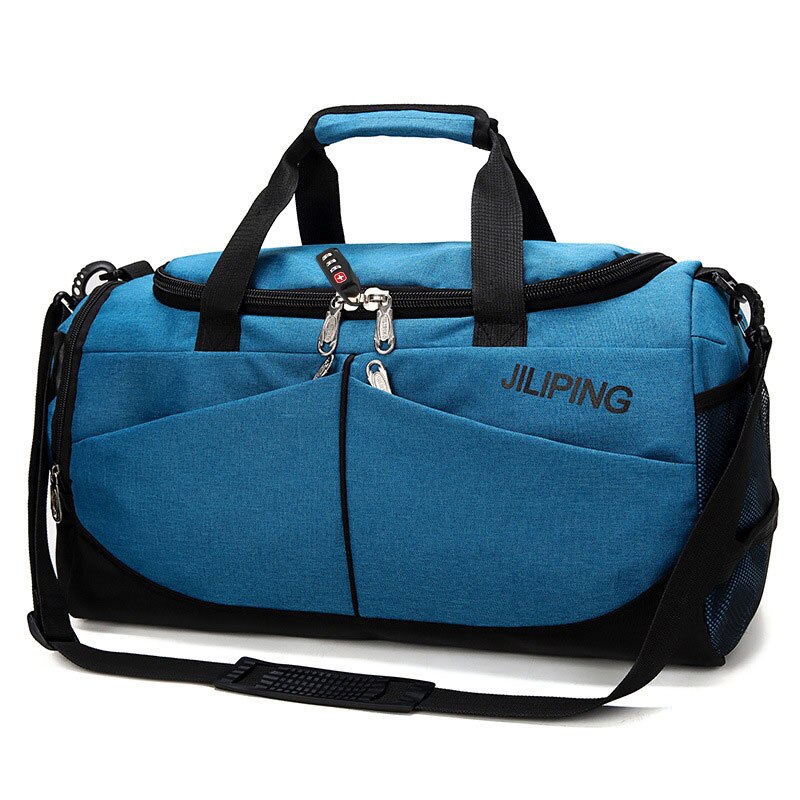 MARKROYAL Nylon Men Multifunction Travel Bag Anti-theft Male Travel Bags Carry On Hand Luggage Multiple Pockets Travel Handbags: Blue