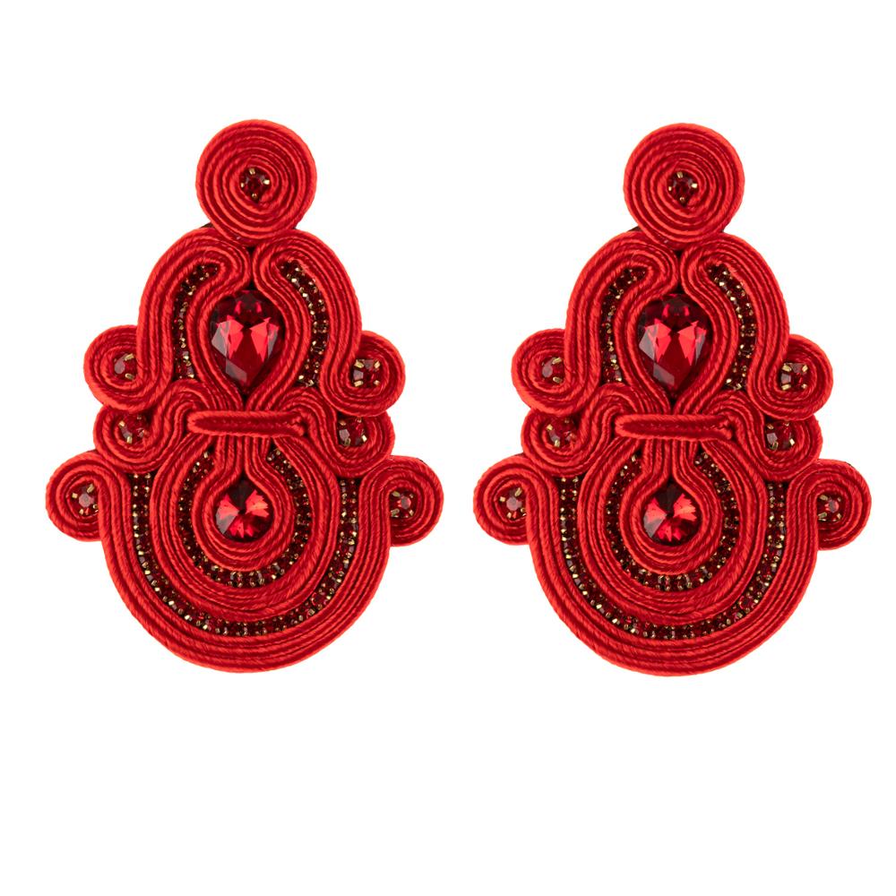 KpacoTa – longues boucles d&#39;oreilles ethniques boho, bijoux colorés à la , pendentif fait à la main, pour femmes: red