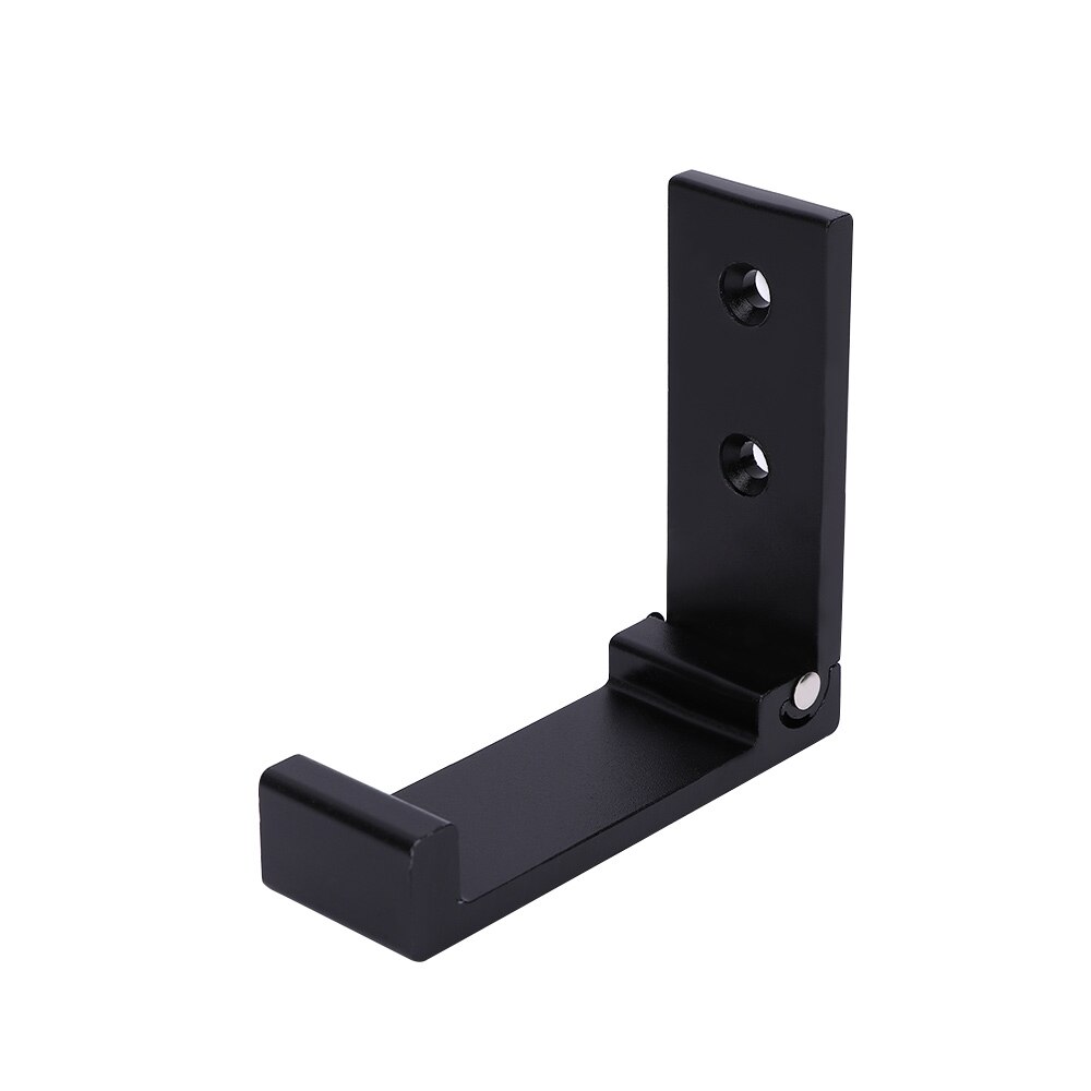 Soporte plegable para auriculares, colgador para auriculares, gancho de pared de aleación de aluminio, soporte para auriculares con tornillos adhesivos, ganchos para el baño, montaje en pared: black
