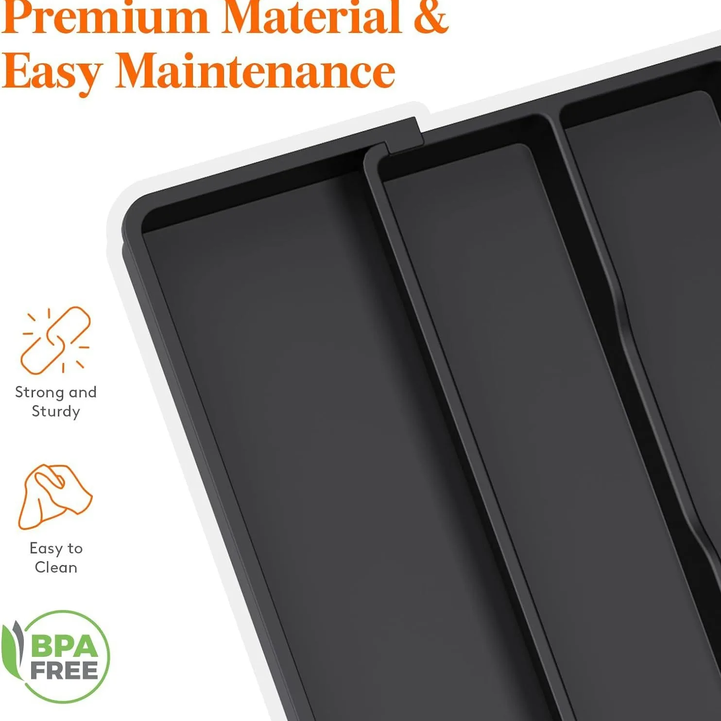 Kitchen Silverware Drawer Organizer Expandable Utensil Tray Adjustable for Spoons Forks Knives Flatware and Cutlery Organizer